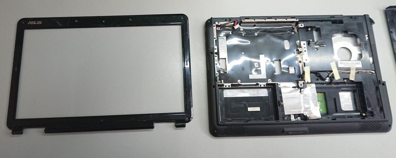 Asus K50IP Разборка. Шлейф, корпус, рамка, петли, USB, привод, разъем