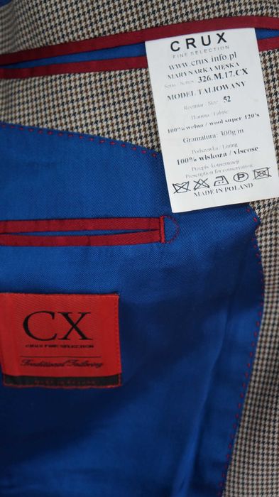 Marynarka Crux 120's Rozmiar 52 Kolor Beżowy Krata