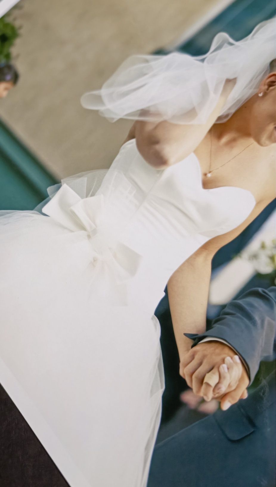 Suknia ślubna sukienka tiulowa gorsetowa wiązana 36 S