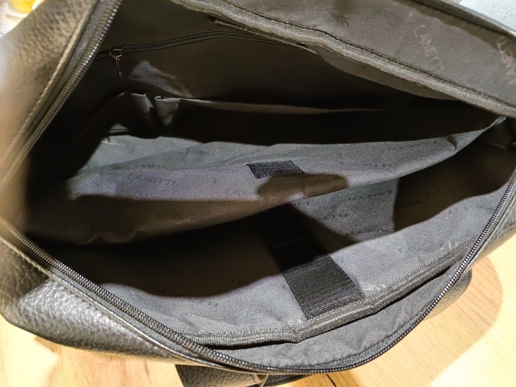 Torba czarna skóra aktówka na laptopa Lanetti