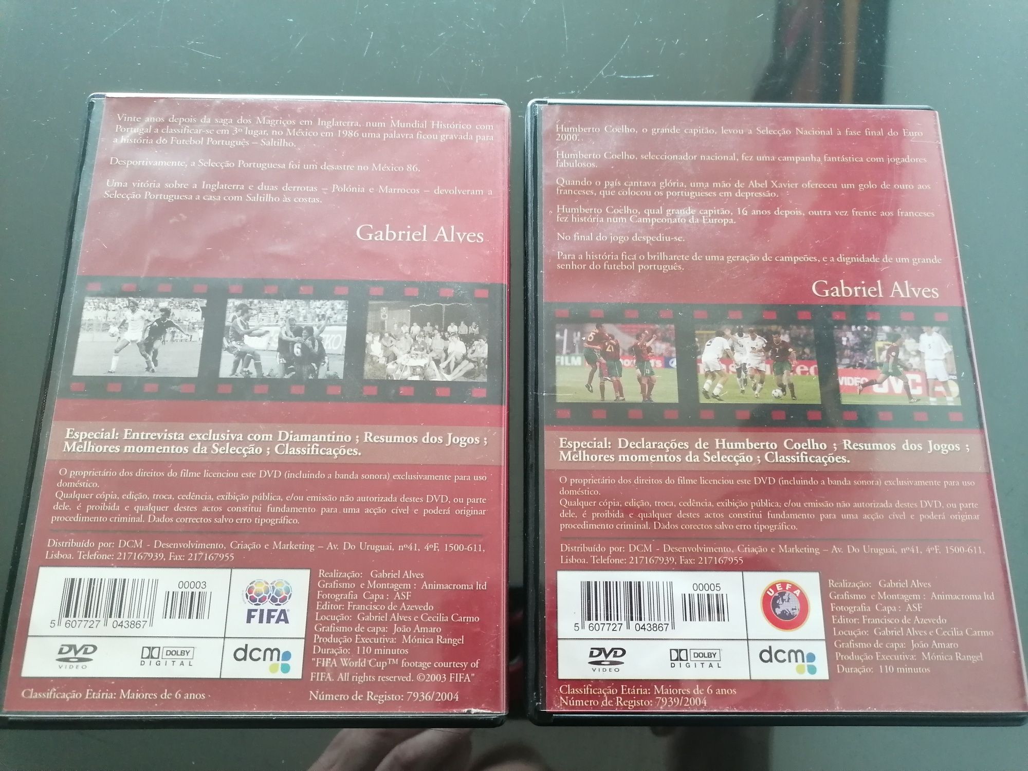 2 Dvds Coleção Portugal nas finais, Mundial 1986, Europeu 2000