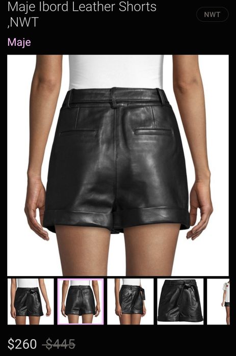 Шорти maje натуральна шкіра 34 xs s