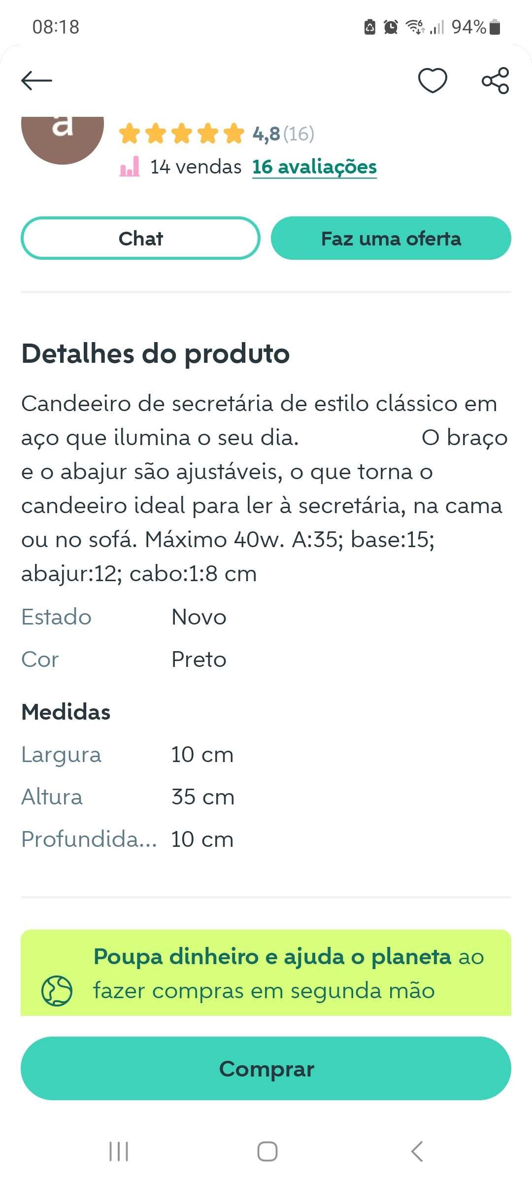 Ikea candeiro novo