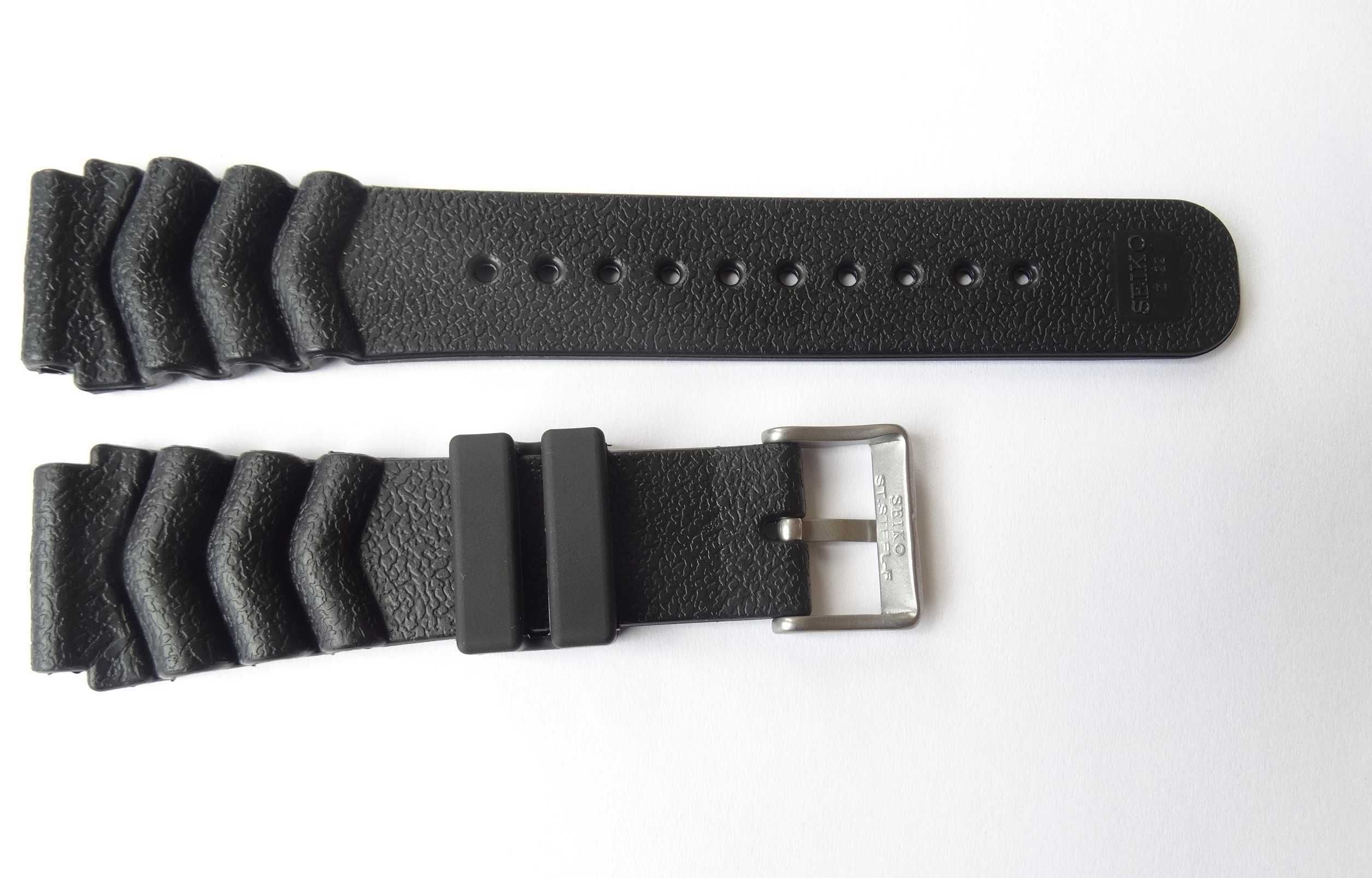 Pasek silikonowy gumowy 22mm do zegarka Seiko nurka czarny
