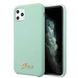 Etui Guess Silicone Vintage Gold Logo na iPhone 11 Pro Max - zielone