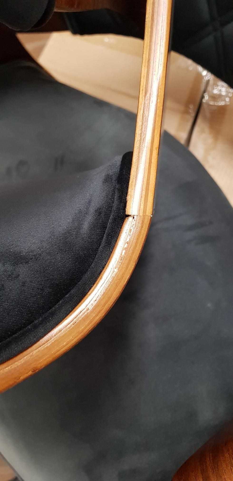 Krzesło piki i gięte drewno orzech czarny welur OUTLET ostatnie szt B2