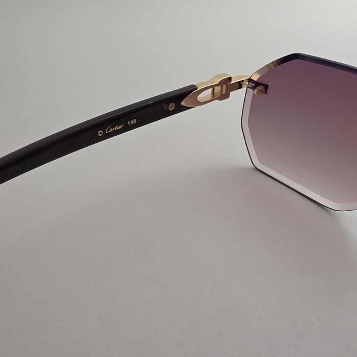 Okulary przeciwsłoneczne Cartier model CT0439S złote brązowe