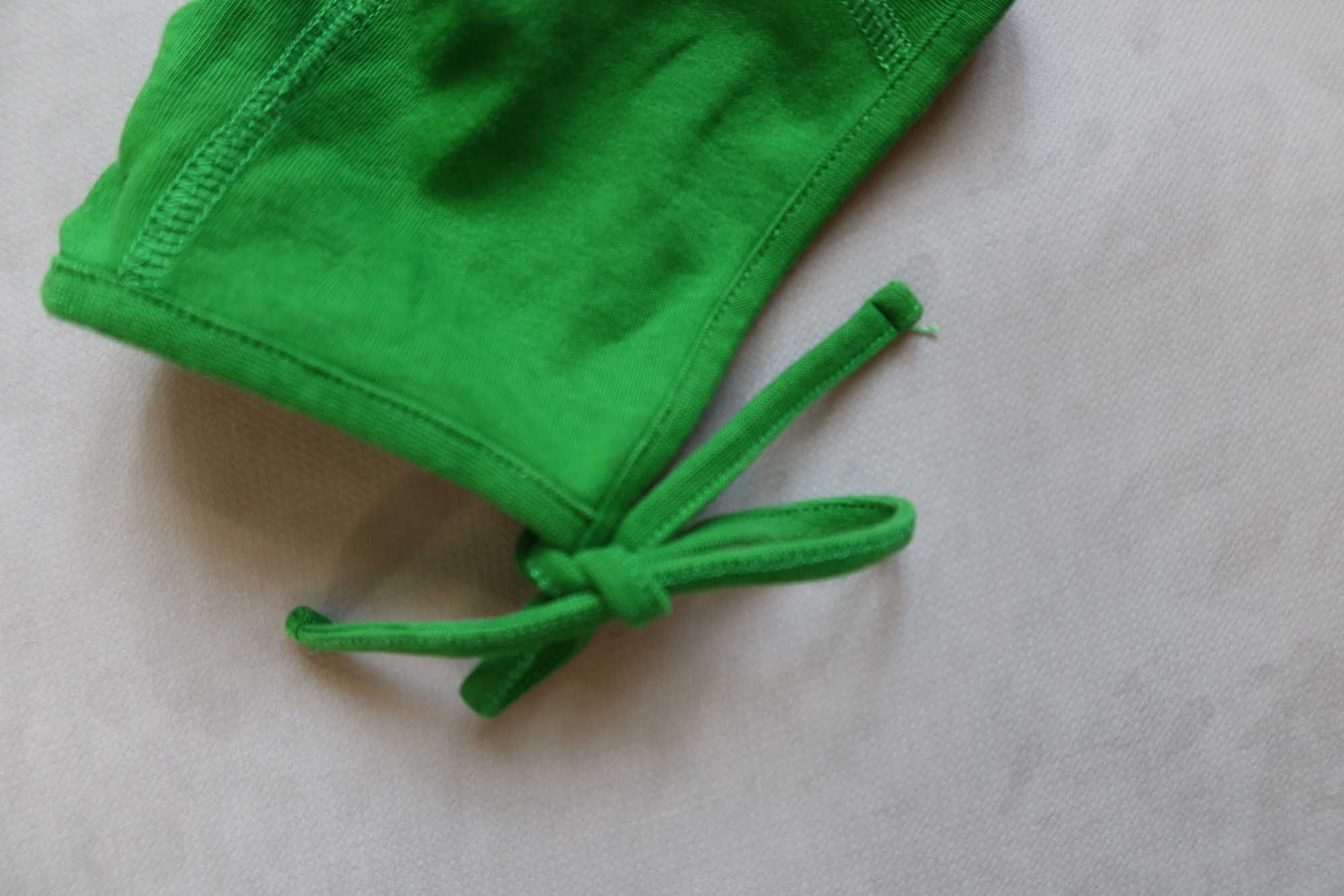 Czapka bonetka VILLERVALLA zielona wyprawka czapeczka bawełniana
