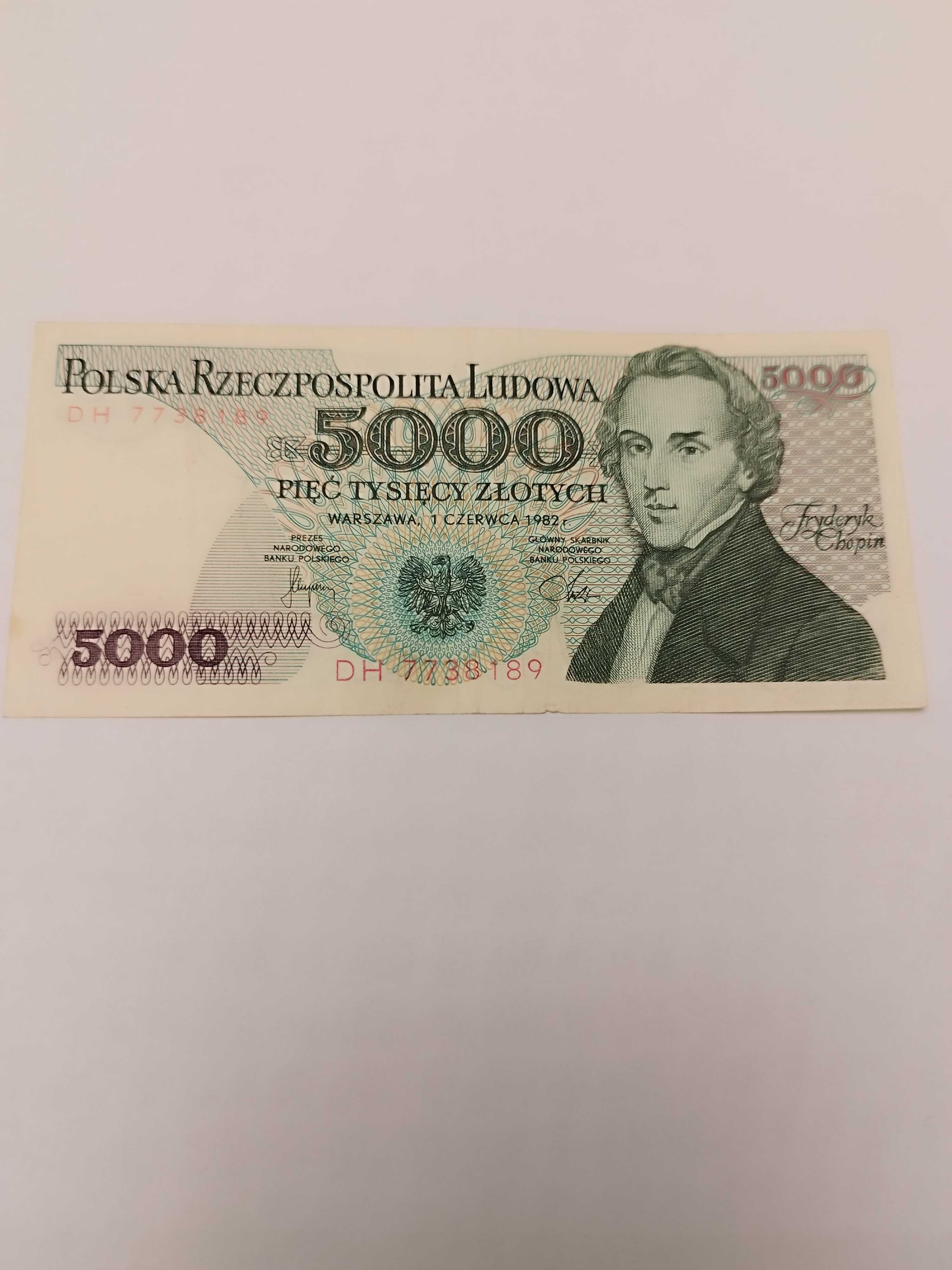 Banknot 5.000 zł z 1982 roku sprzedam.