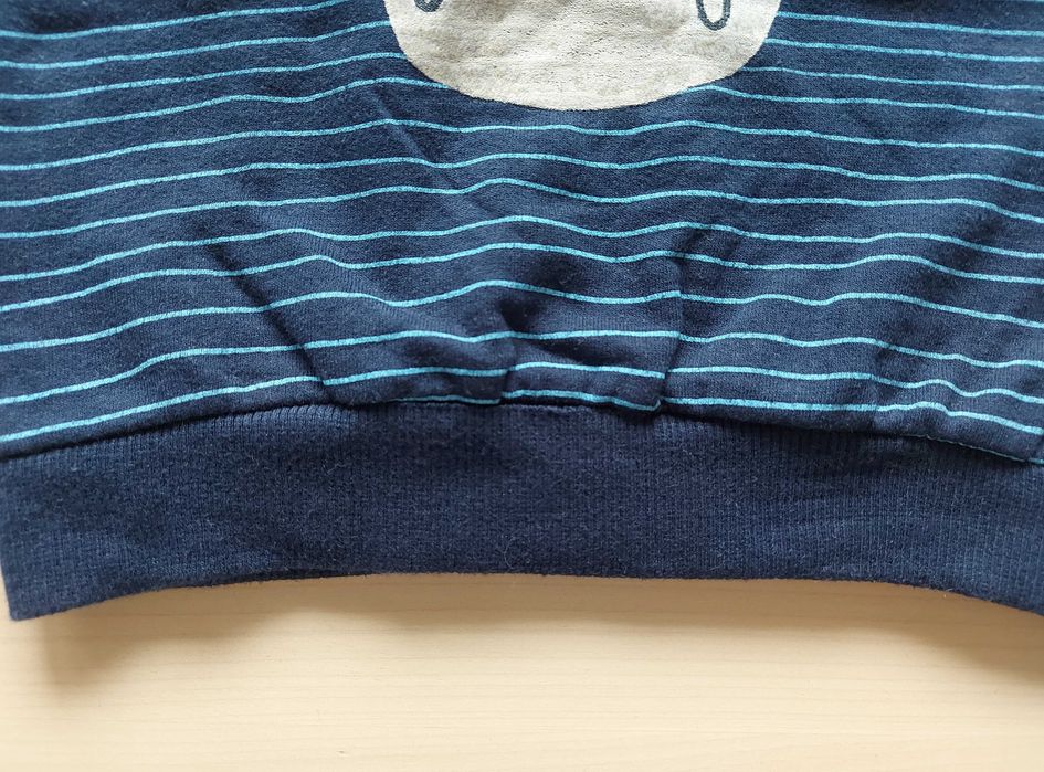PEPCO Bluza sweter łoś rogi oczy paski granatowy roz. 80