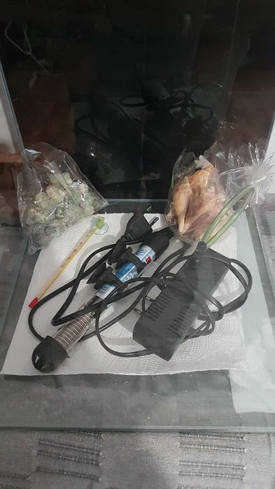 Zestaw akwarystyczny, akwarium kostka 30 litrów, stan bdb