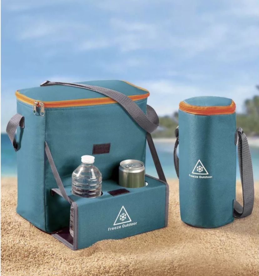 Torba termiczna plażowa z etui na napój