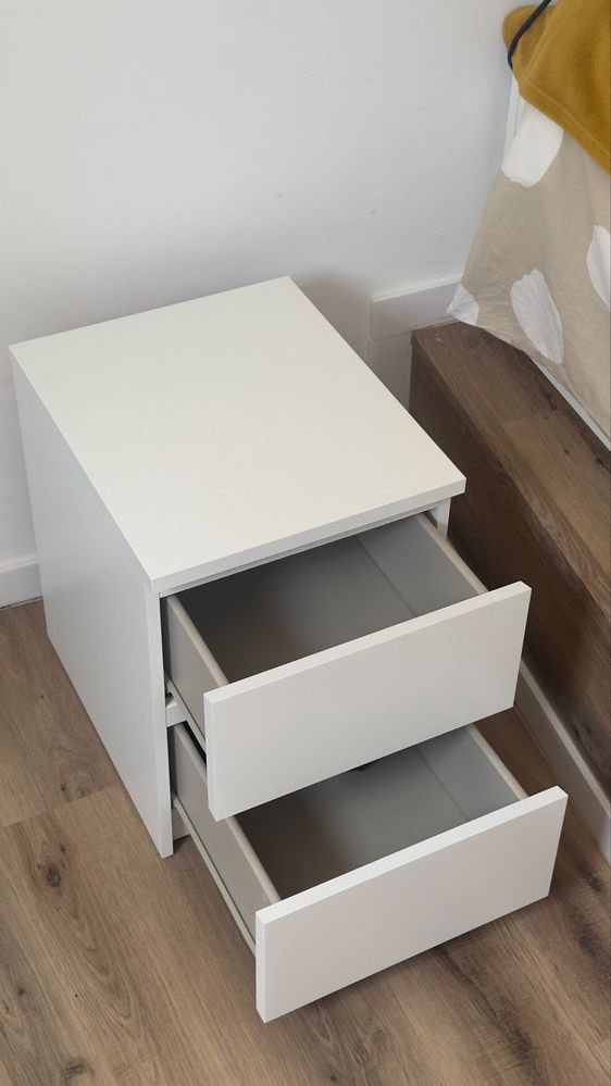 2 Cómodas (MALM) com 2 gavetas, branco, 40x55 cm