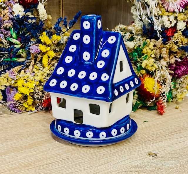 Ceramika Bolesławiec. Domek Lampion kropka (11845)