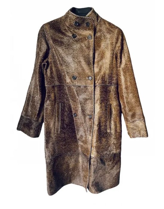 Casaco comprido Novo, em couro/ pele genuína de Vitela da Boss