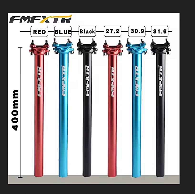 FMXTR Sztyca Aluminiowa 30,9 x 400mm Jarzmo na Dwie Śruby 315g RED