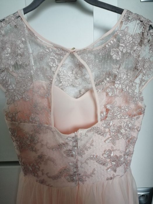 Sukienka r 36 tiulowa z koronką komunia