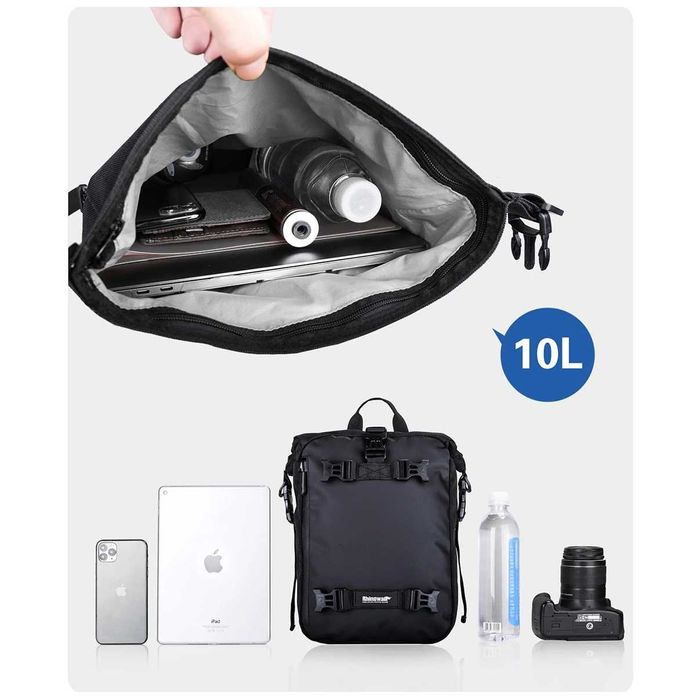 Bolsa Banco Traseiro Moto 10L/20L/30L - Impermeável Fixação por Fitas