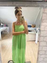 Zielona sukienka Zara zwiewna letnia nowa z metką