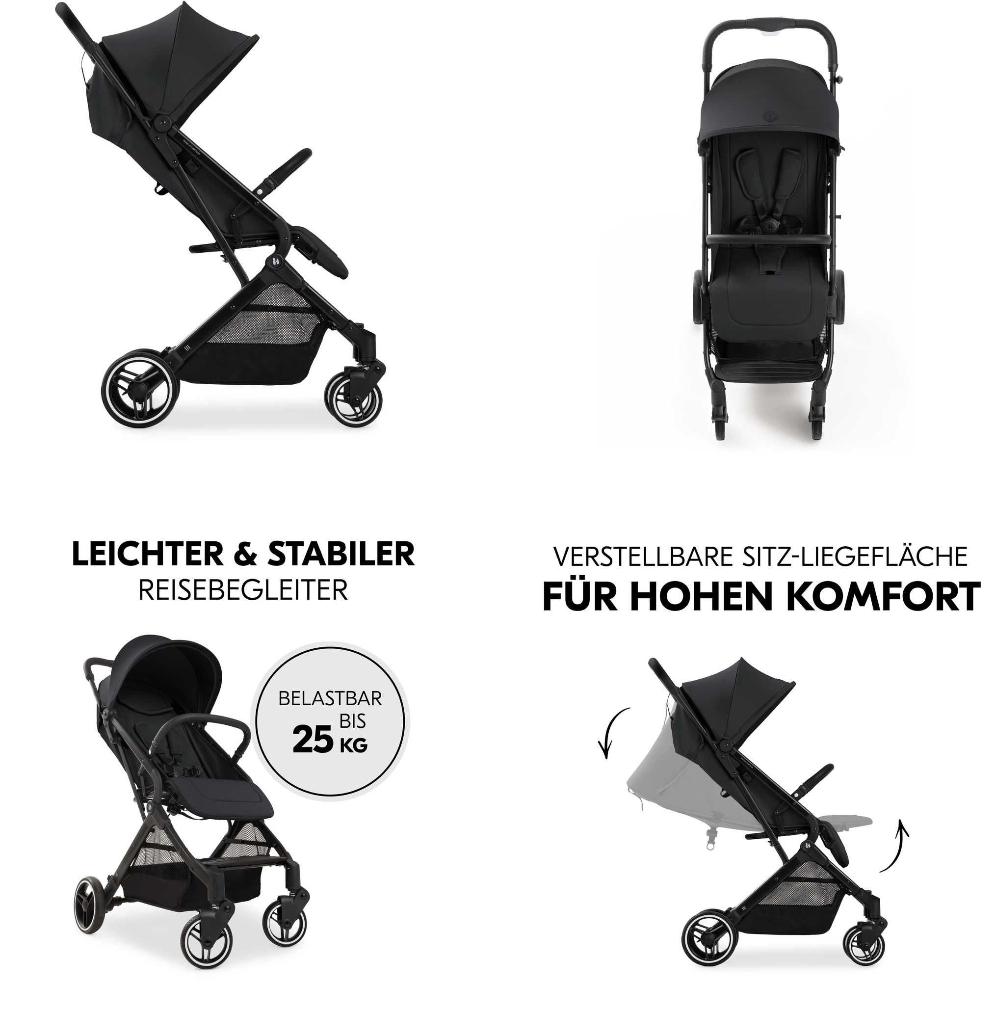 Wózek spacerowy hauck Care Travel N Plus Black