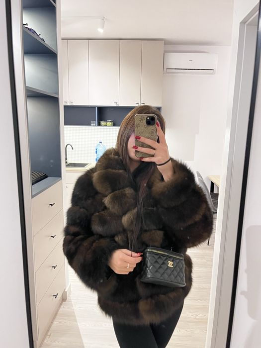 Naturalne futro z finskiego lisa Rozmiar S,M