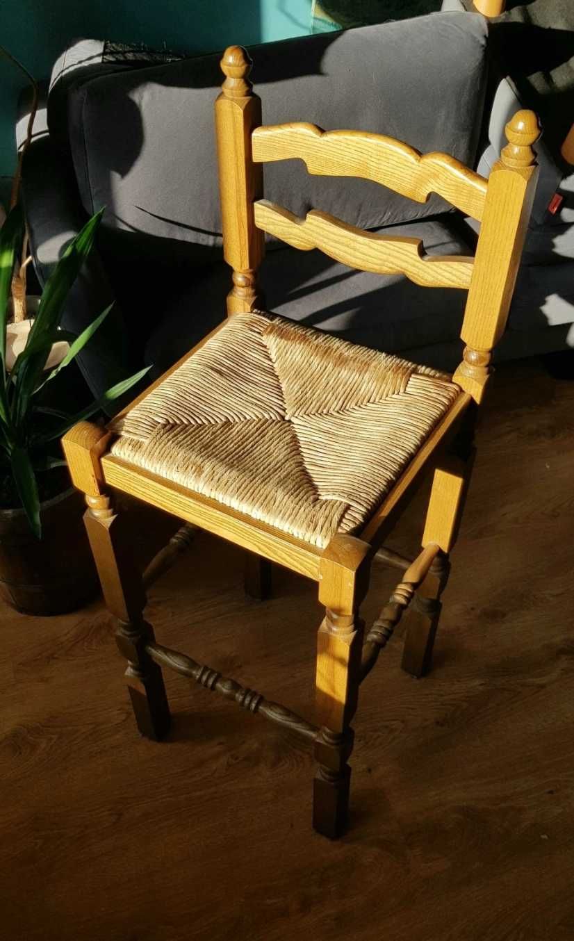 Krzesło barowe, hoker, drewniane, stylowe