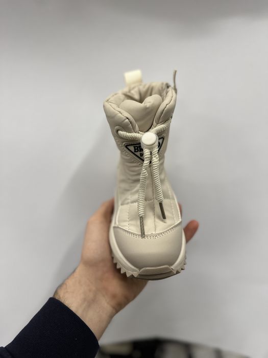 Дутики зимові на овчині 26-32, світлі дутіки черевики, дитячі ботинки