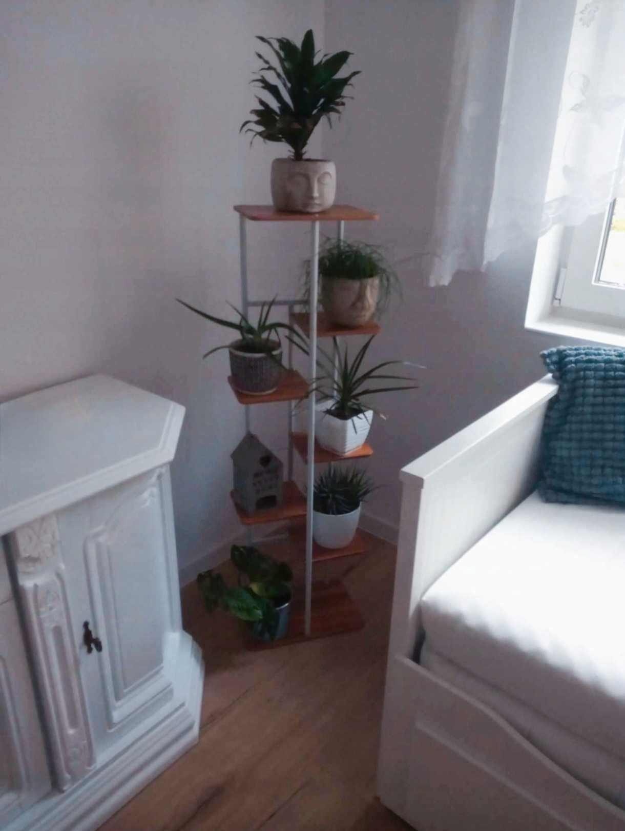Nowy Metalowy Kwietnik 7 poziomów Piętrowy na Doniczki Kwiaty Drewno