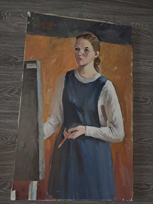 Картина холст Девушка художница 50на80см