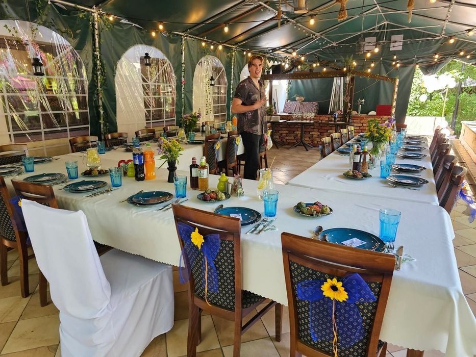 Stół rozkładany BAVARIA MAX z 6 krzesłami , IDEALNE DO RESTAURACJI!