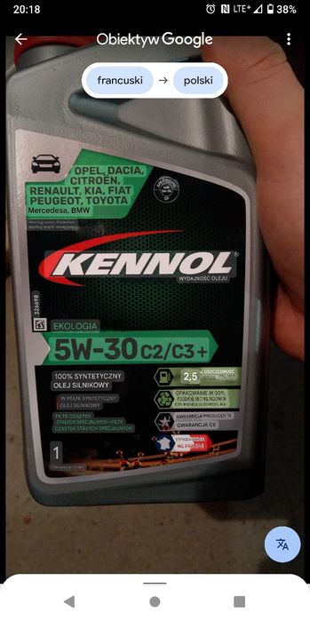 Olej silnikowy 1l syntetyk KENNOL