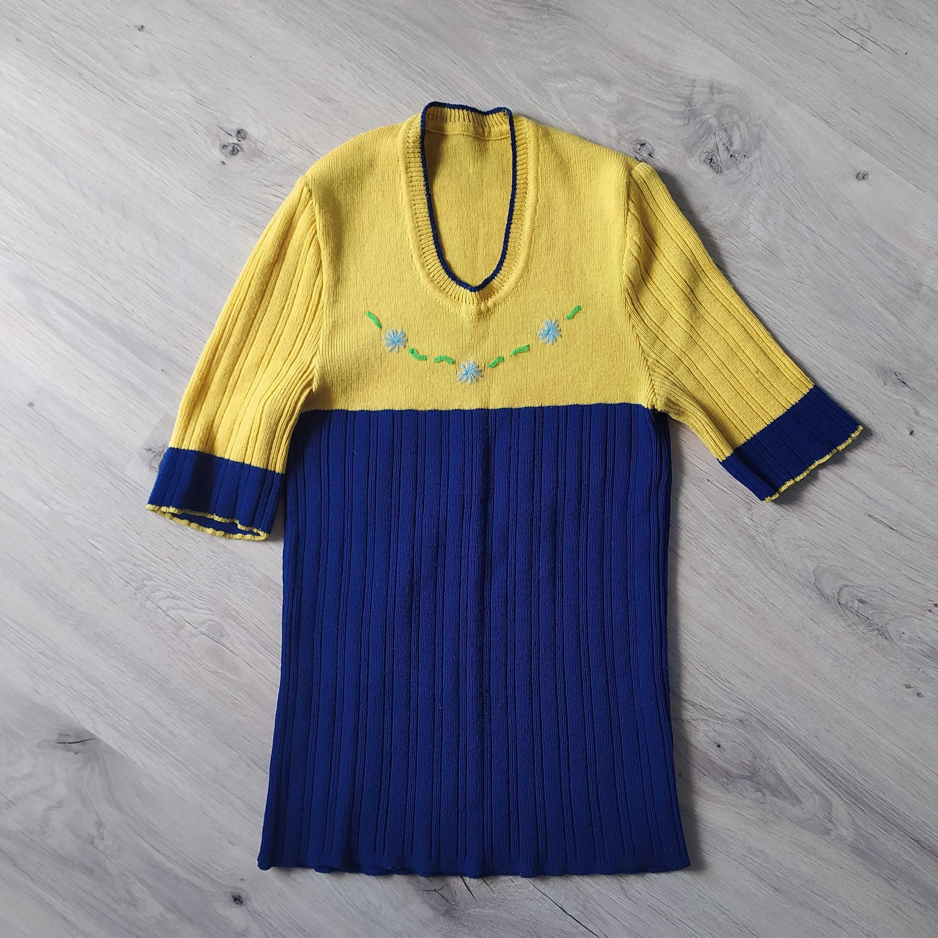 Sweter krótki rękaw vintage XS/S/M