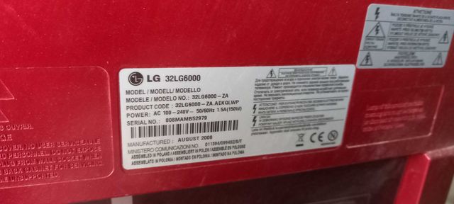 Lg 32 cale scarlet 32lg6000 telewizor lcd