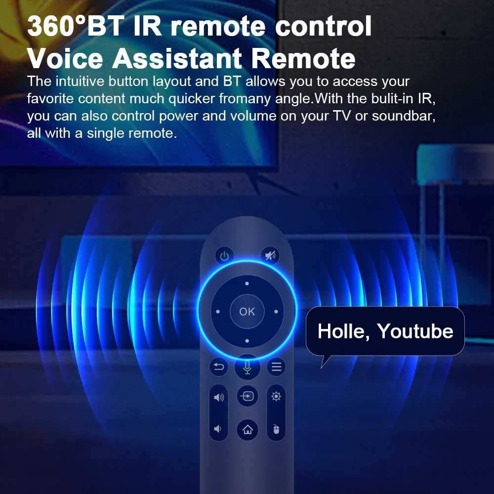Box M98Max 4Gb RAM 32Gb ROM Android 11 Comando Bluetooth com Voz