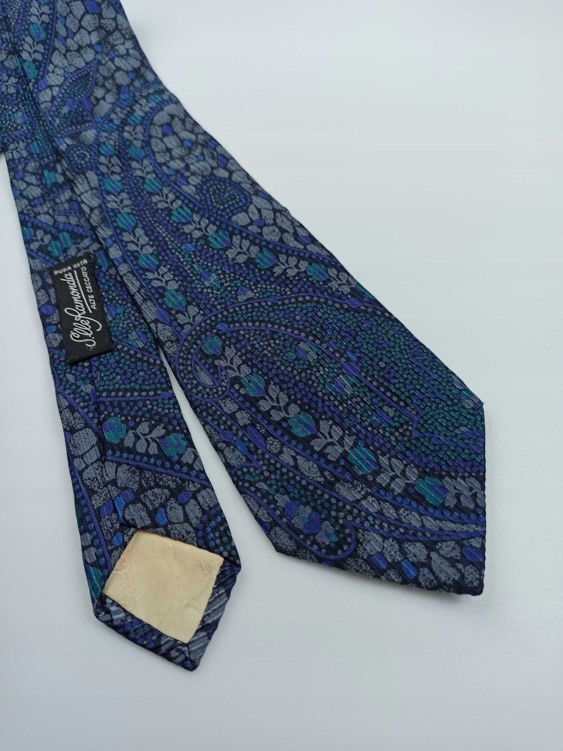 Pierre Cardin granatowy jedwabny krawat paisley pc16