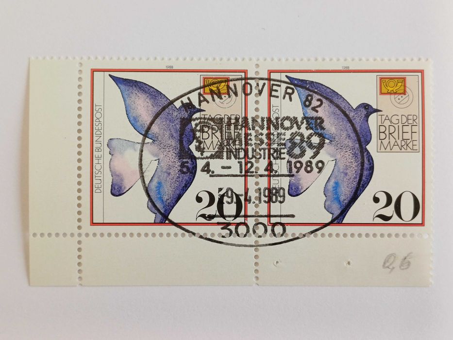 Filatelia - Alemanha – Par Dia do Selo Postal, 1988