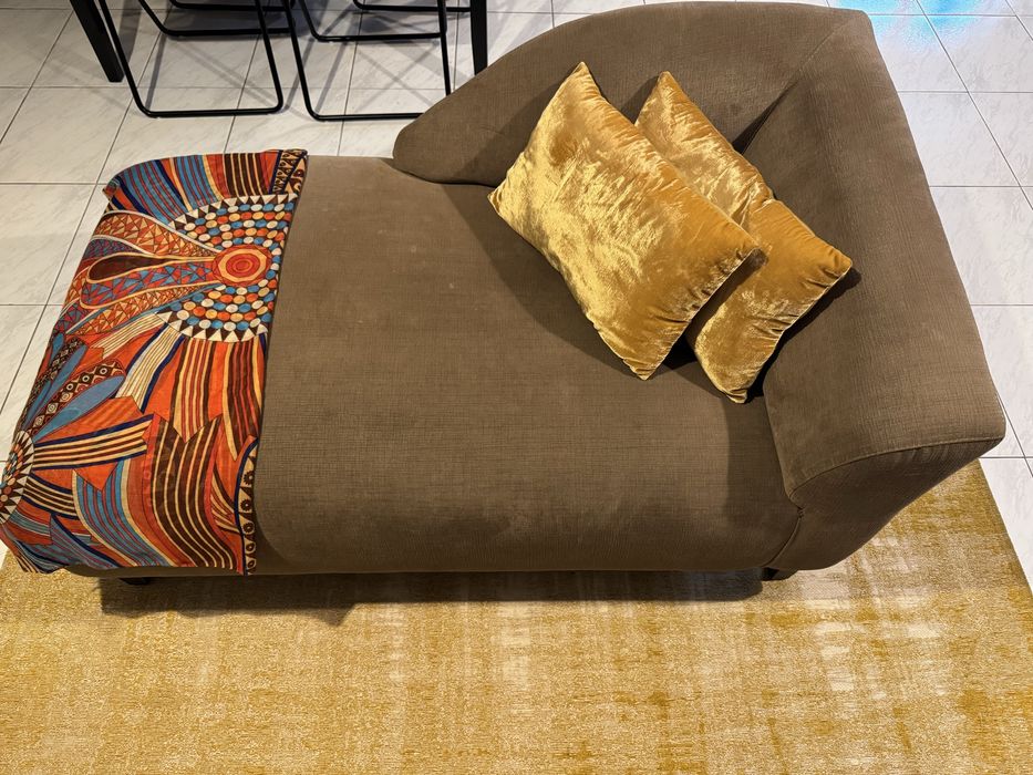 Chaise long - creme com wenge