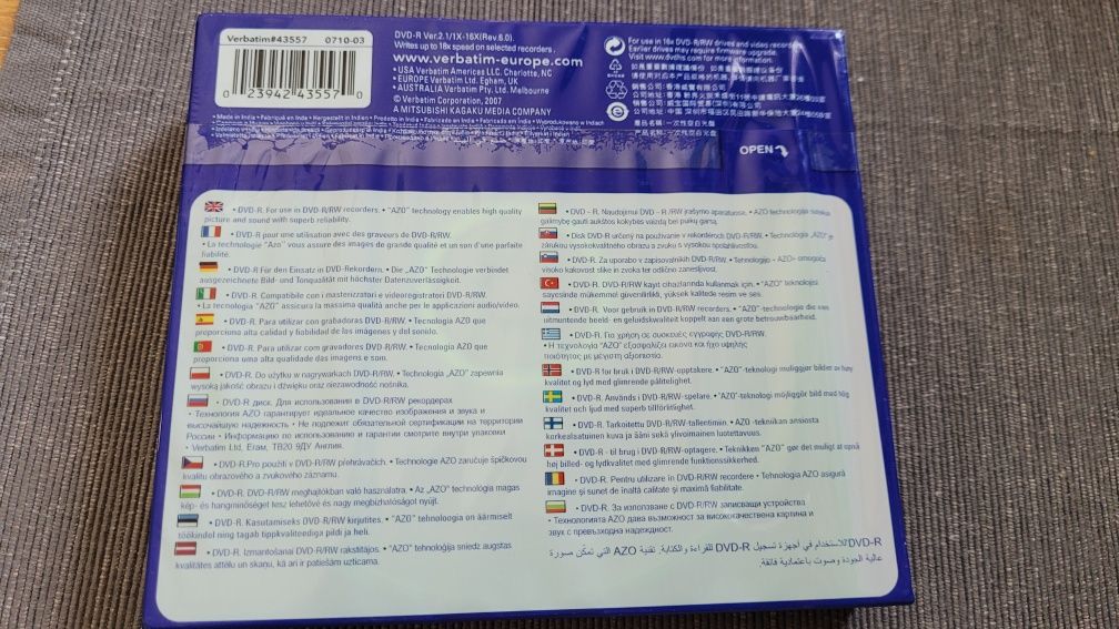 Płyty DVD-R Verbatim kolorowe NOWE