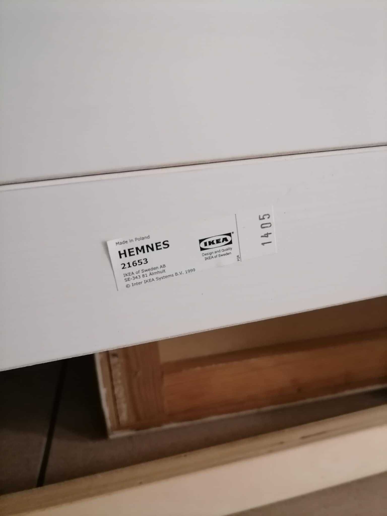 Łóżko drewniane białe pojedyncze 90x200 rama stelaż Ikea hemnes 21653