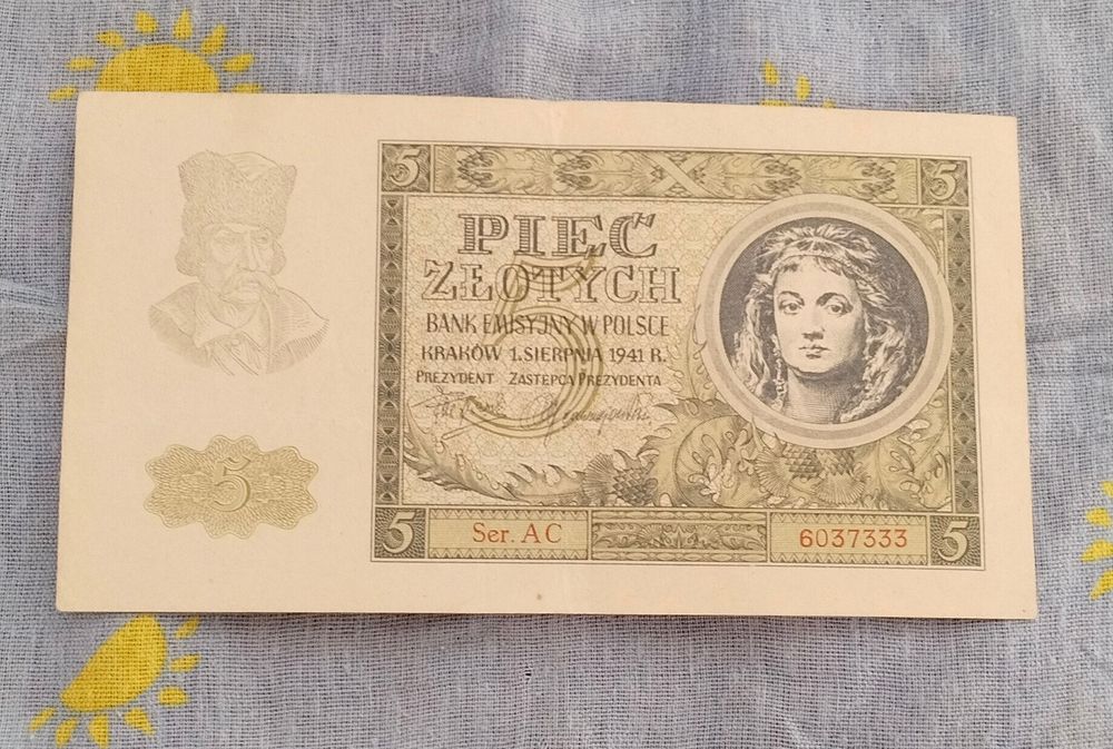 Stary Polski banknot.