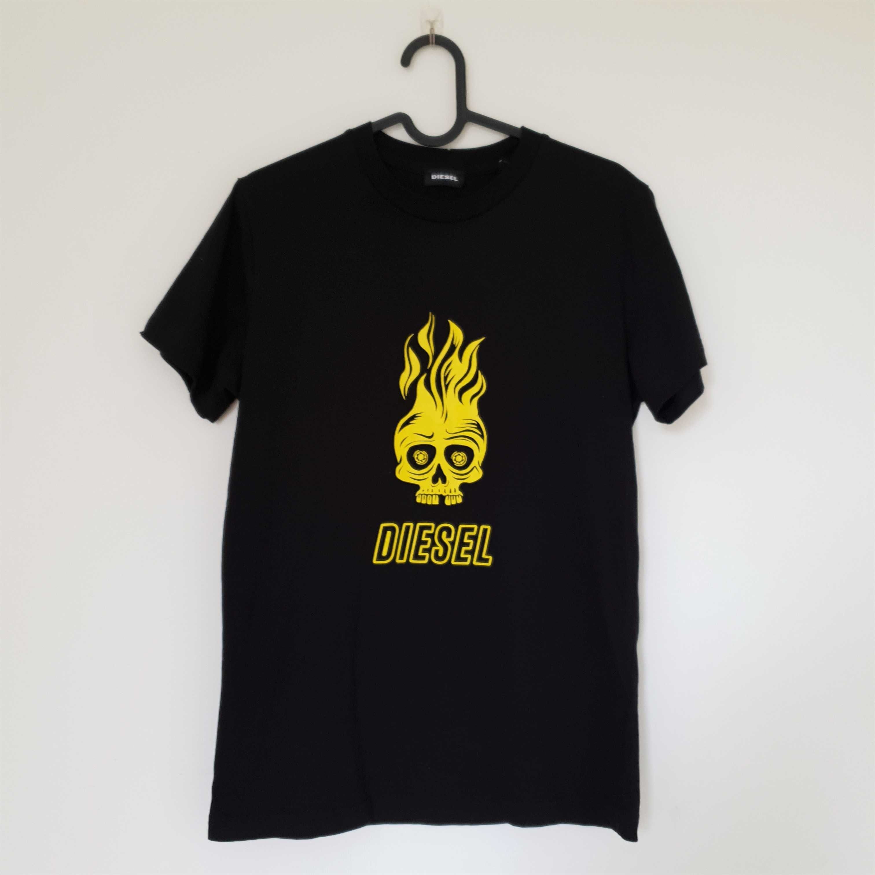 Diesel T-Diego A11 Czarny tshirt koszulka nadruk czaszka