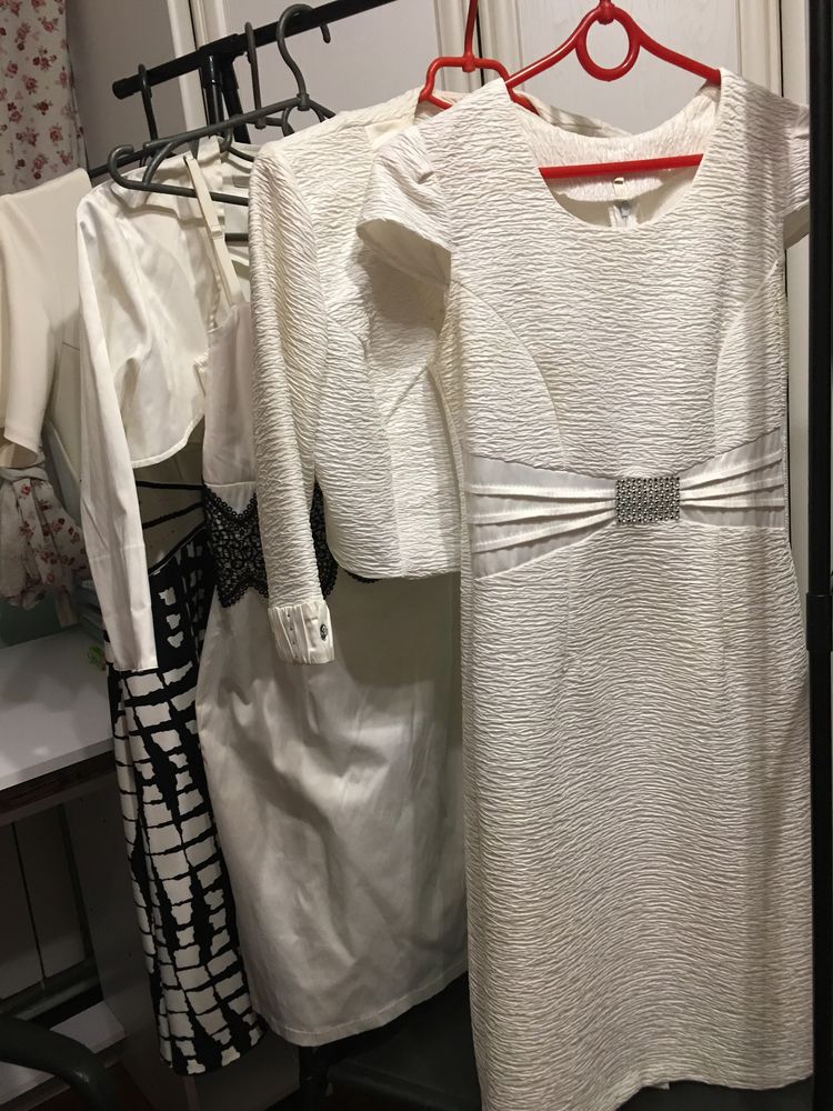 плаття сукня вишукане шовк атлас болеро комплект біле принт