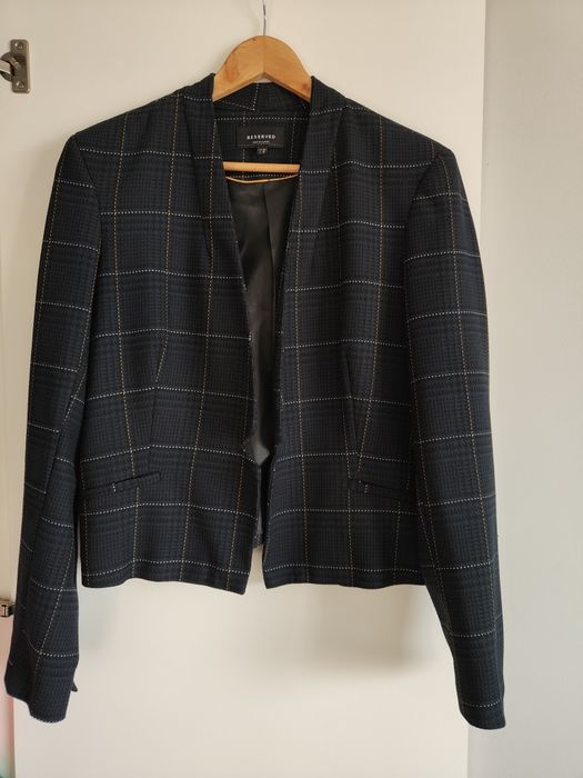 Marynarka w kratkę granatowa 44 XL