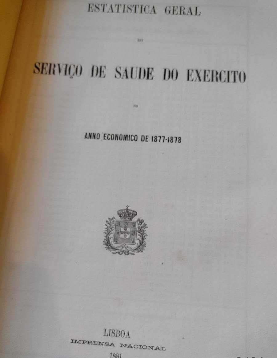 Serviço de Saúde do Exercito 1877/78-1879 Estatística Geral