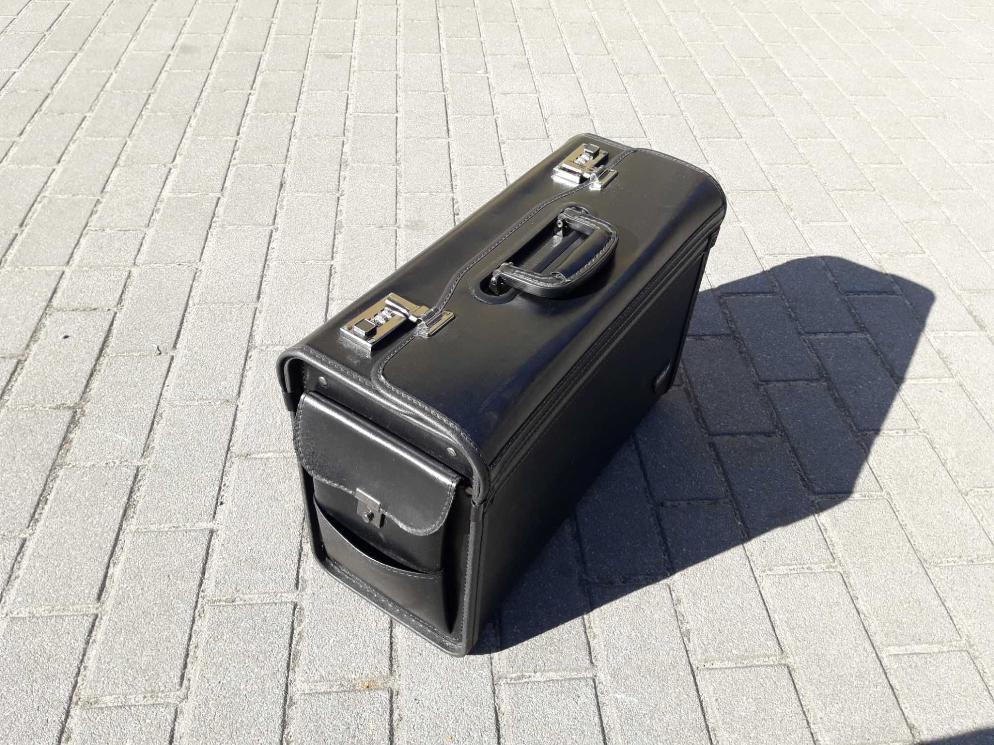 Torba lekarska kufer kuferek teczka pilotka skóra db stan nr 2 ECHOLAC