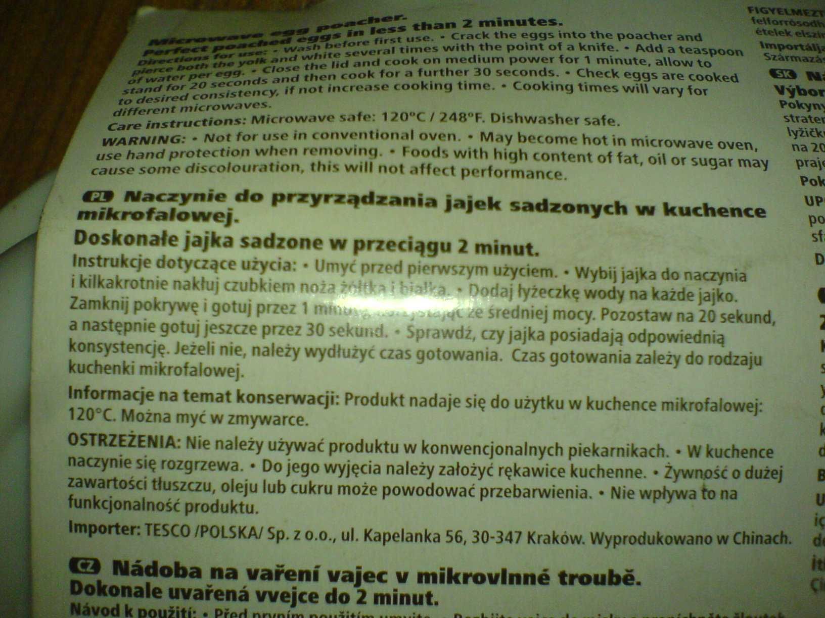 Naczynie Do Gotowania Jajek Sadzonych w Mikrofali NOWE NIEUŻYWA OPAKOW