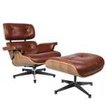 Cadeirão "Eames Lounge" - Pele genuína, Novo - Cadeira Poltrona Chaise