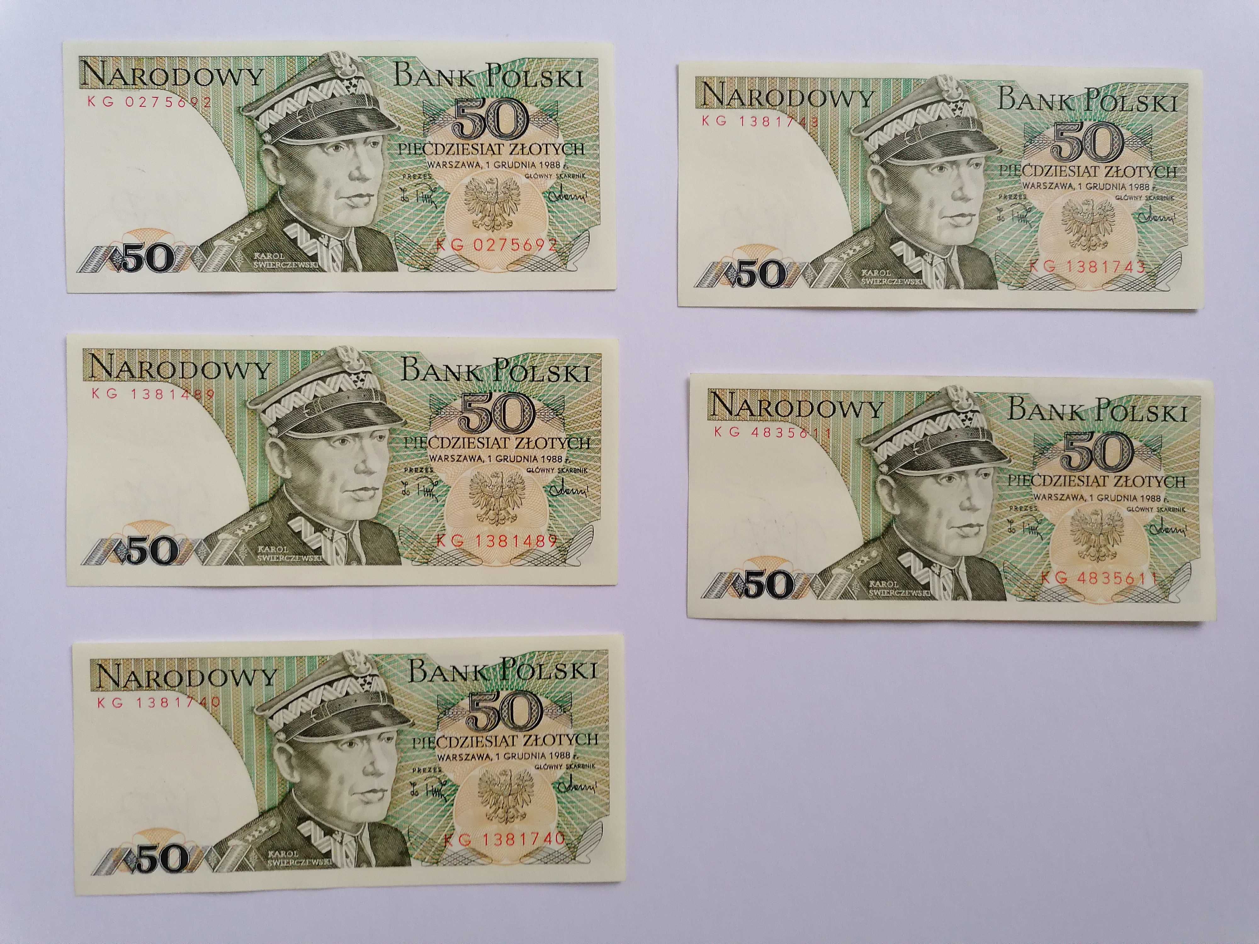 Banknoty PRL 50 zł 1988