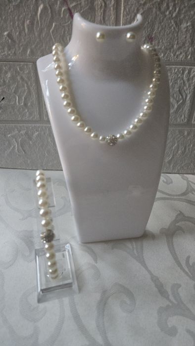 Ślubny Komplet Biżuterii Perły