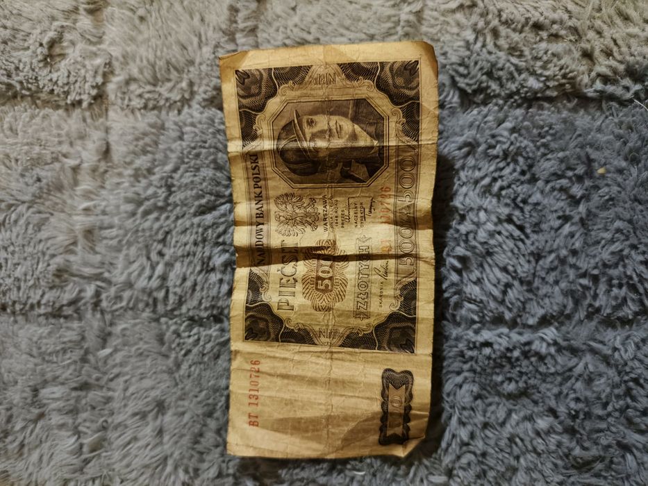 Banknot papierowy 500 zł górnik